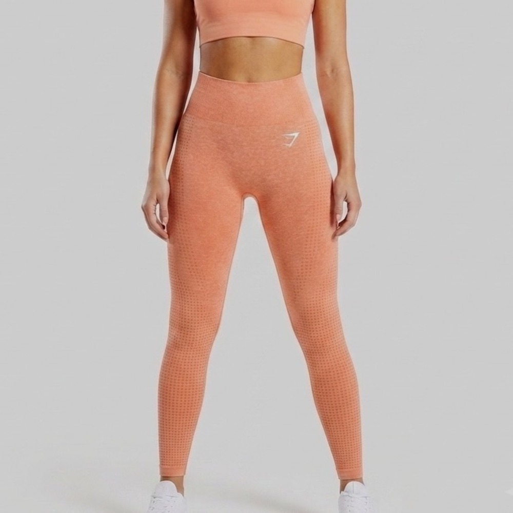 Gymshark Vital Seamless Leggings Orange Marl High Waisted XS